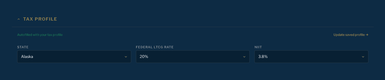 Step 03: Tax Profile